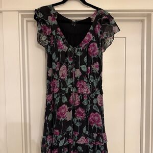 Paige Black and Pink Floral Dress